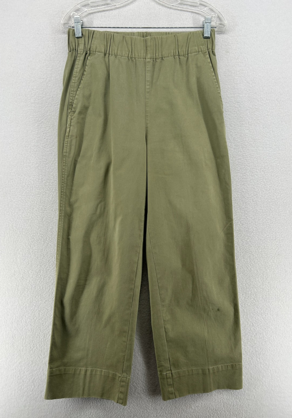 J.CREW Pants Womens 10 Stretch Twill Cotton Trouser Straight Ankle Pull On Green